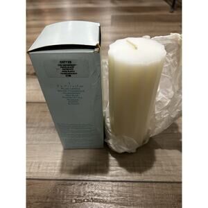 Vintage Partylite 3 X 7 Ruffled Pillar Candle Scent Iced Snowberries White New